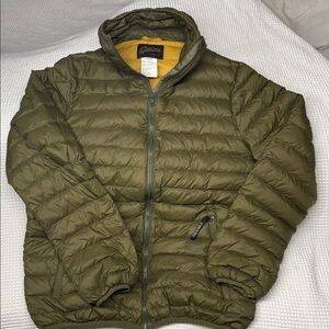 Sportcaster Men's Olive Green Down-Filled Puffer Jacket - Size Small